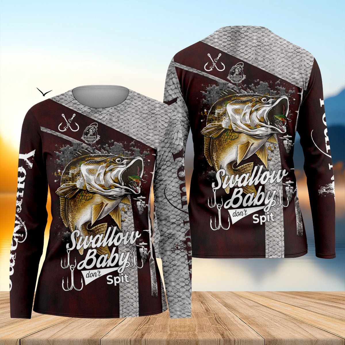Funny Bass Fishing Long Sleeve Shirt, Bass Fishing Shirt, Women's Long Sleeve Shirt
