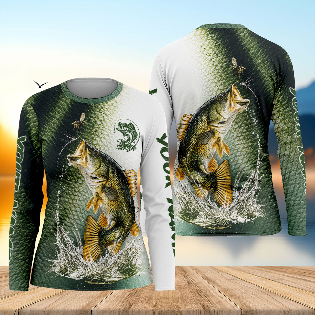 Largemouth Bass Jumping for Mayfly Fishing Shirt, Bass Fishing Shirt For Women, Fishing Apparel