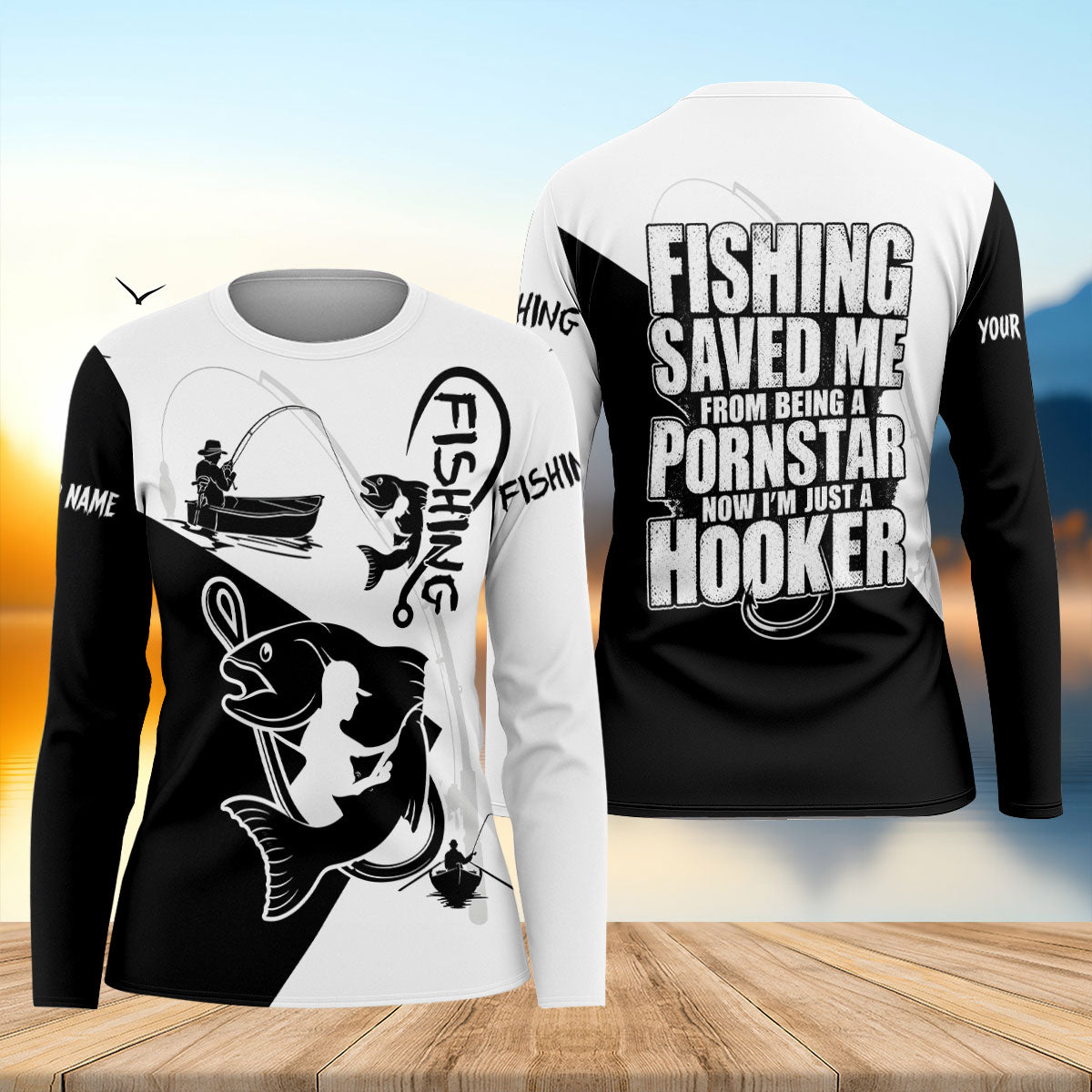 Custom Name Fishing Saved Me Now I’m Just A Hooker UPF Shirt, Women’s Fishing Shirts, Fishing Shirt