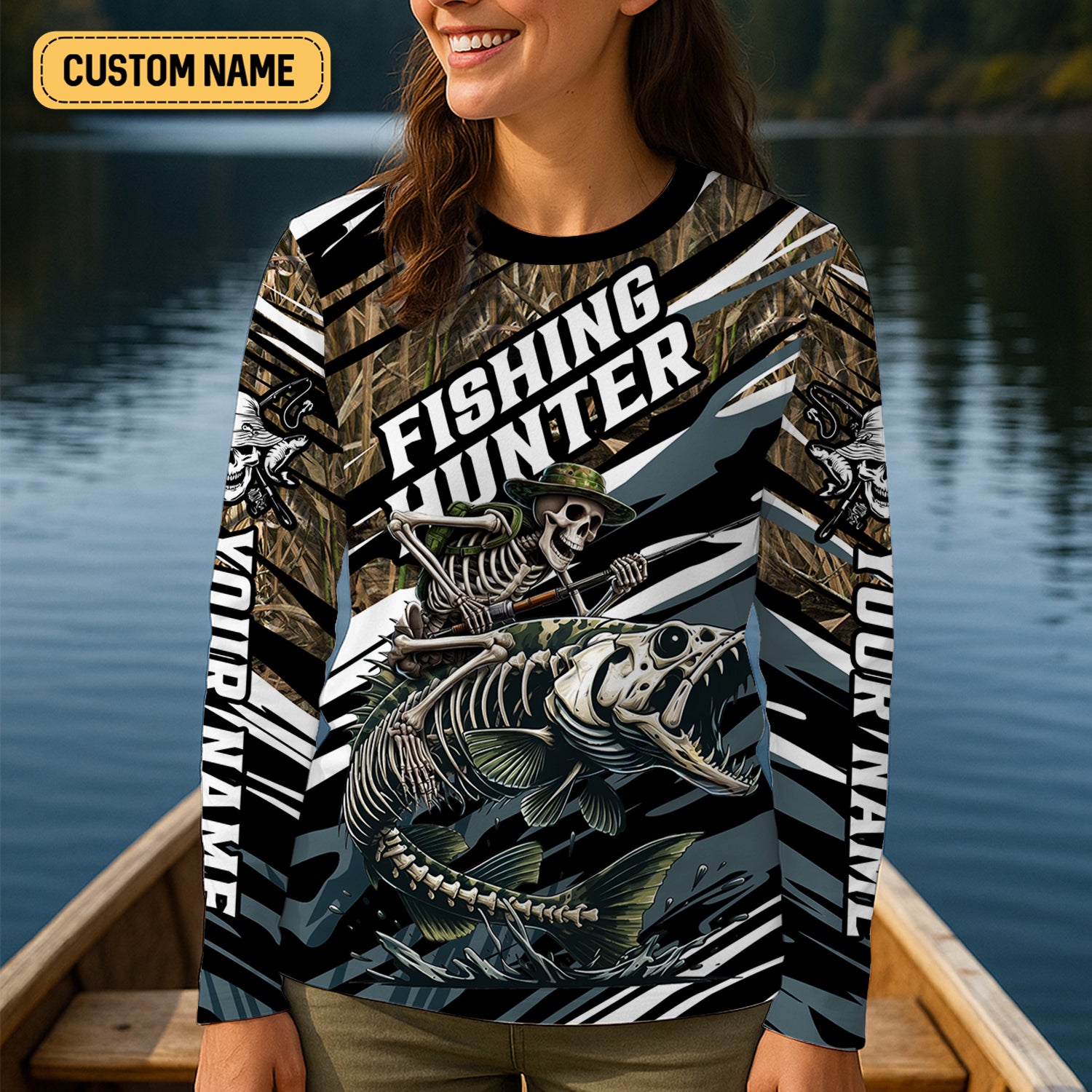 Fishing Hunter Camo Fishing Shirt, Women Fishing Shirt, SPF Long Sleeve Shirts