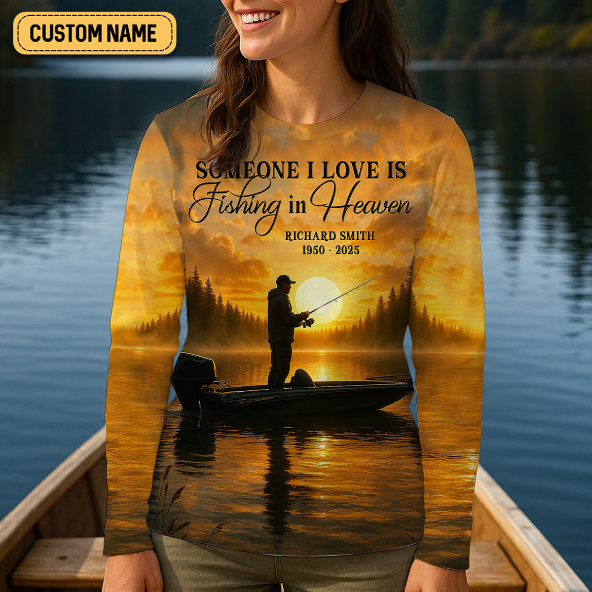 Someone I Love Is Fishing In Heaven Fishing Shirt For Women, Fishing Gift Ideas, Female Fishing Shirts