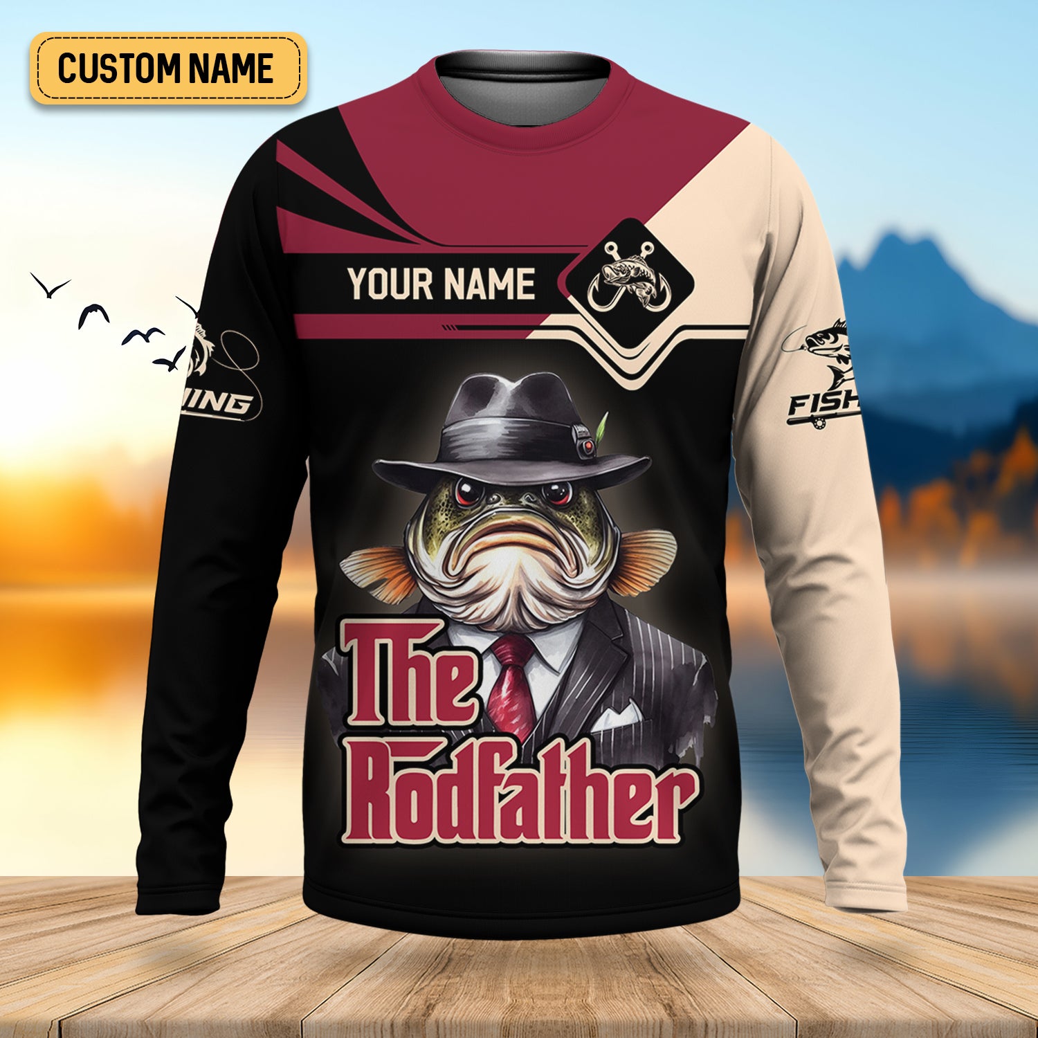 The Rod Father SPF Shirts, Custom Fishing Shirts, Fishing Shirts For Men, Funny Fisherman Gift