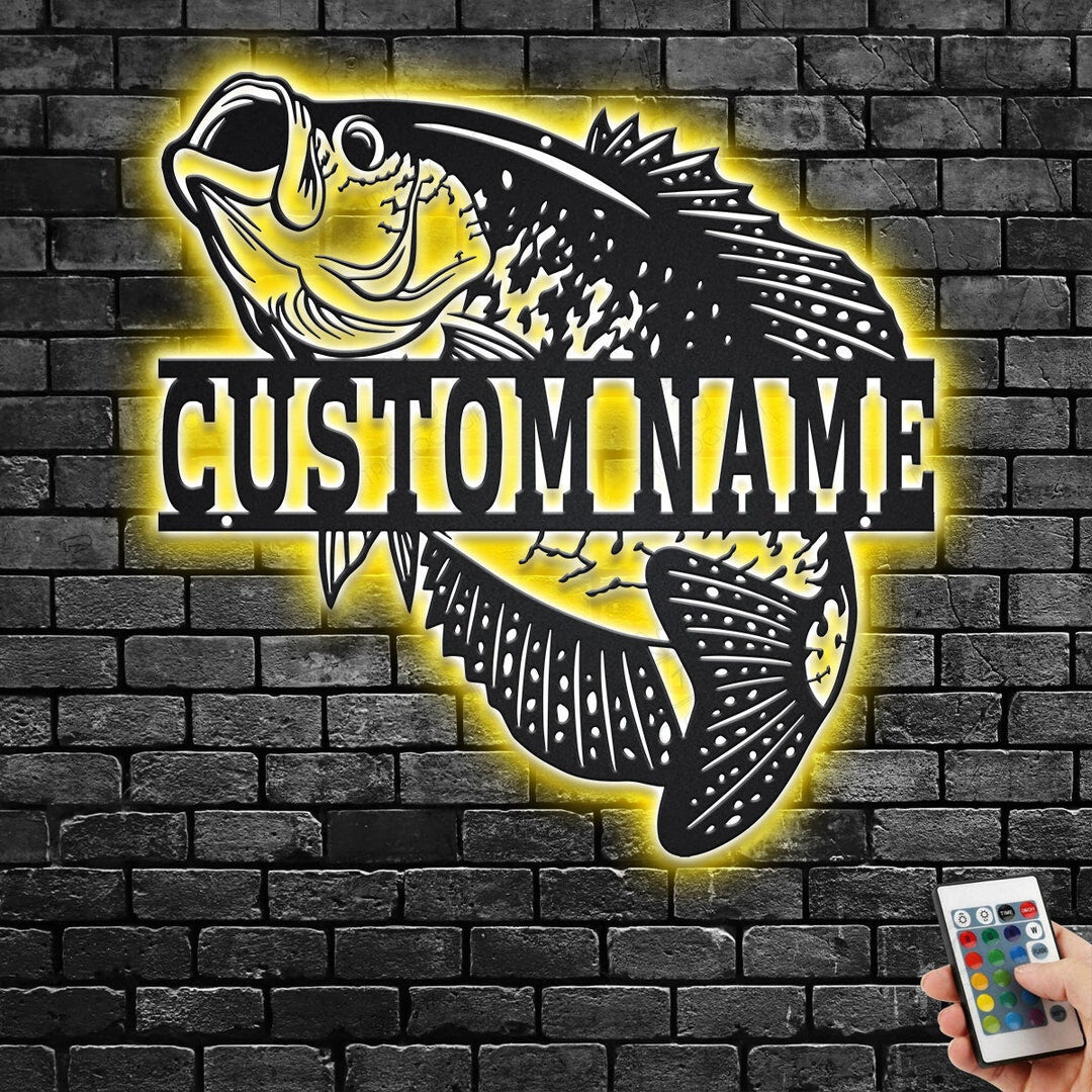 Custom Coho Salmon Fishing Cut Metal Sign With or without LED lighting Wall Art LED Light Personalized Fisher Name Sign Home Decor Kid Boy Girl Nursery Decoration Birthday