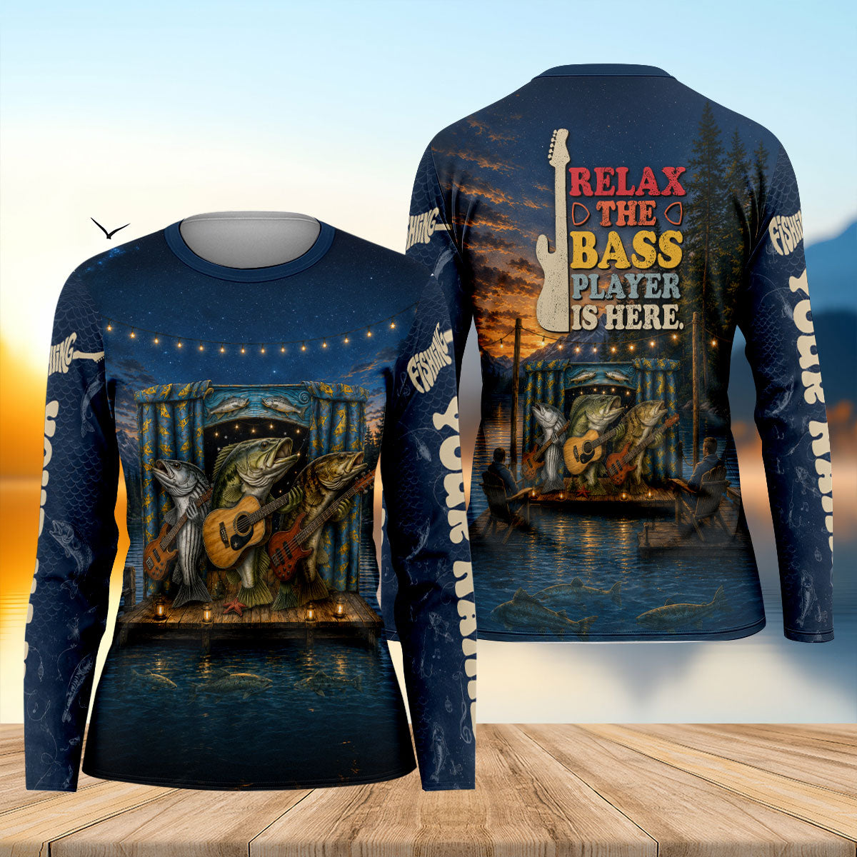 Relax The Bass Player Is Here Funny Fishing UPF Shirt, Women's Fishing Shirt, Fishing Apparel