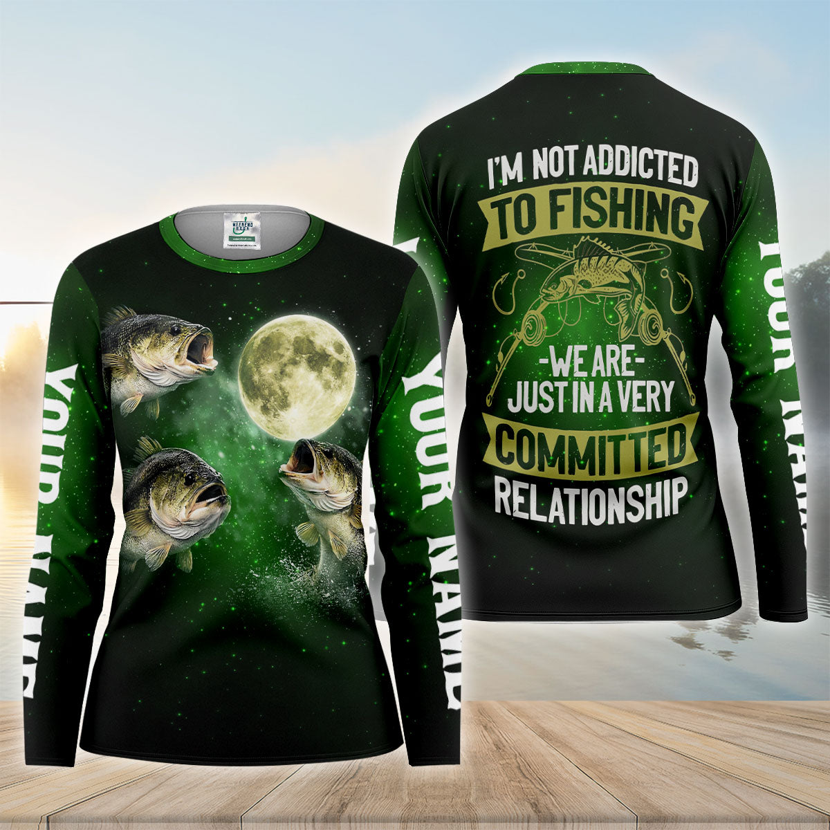 Not Addicted To Fishing Bass UPF Shirt, Women's Fishing Shirt, Fishing Long Sleeve Shirt