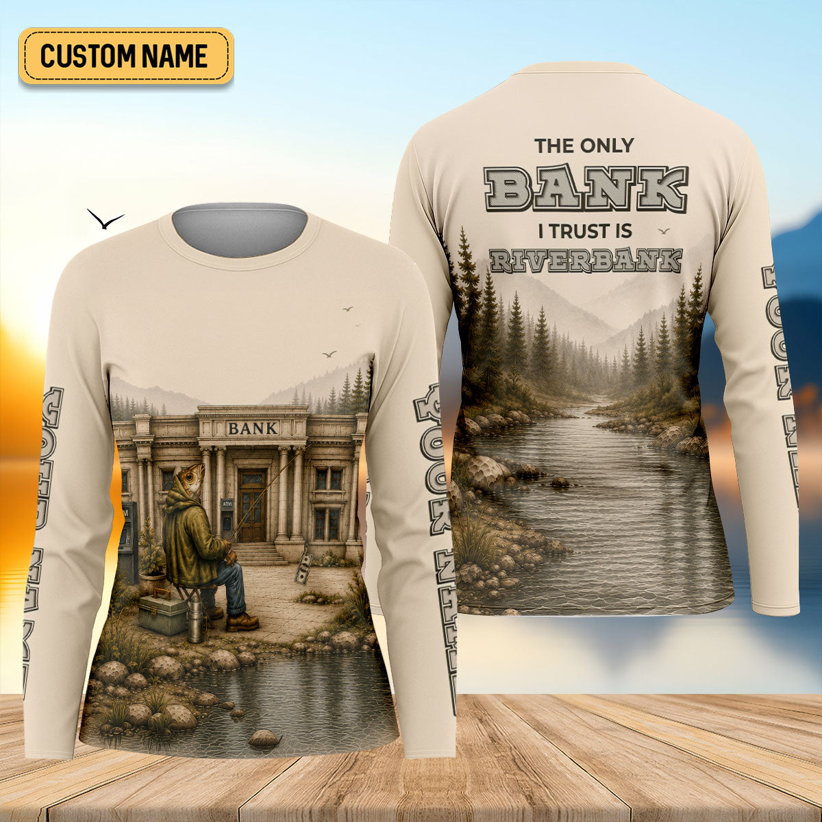 The Only Bank I Trust Is A Riverbank Custom UPF Shirt, Funny Fishing Shirt, Womens Tee