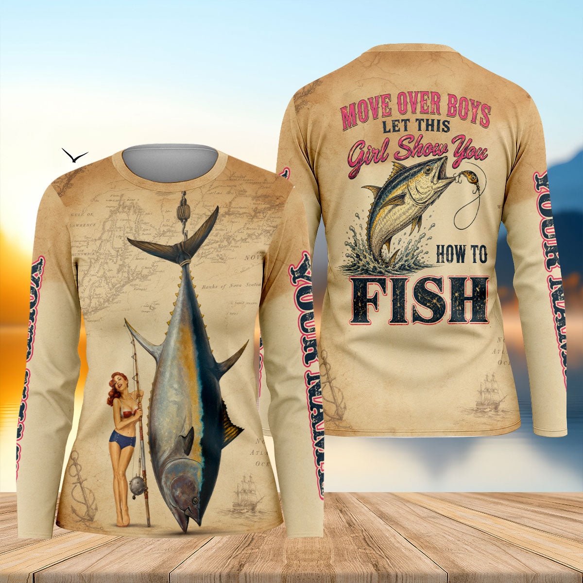 Move Over Boys Let This Girl Show You How To Fish UPF Shirt, Women's Fishing Shirt, Fishing Gifts