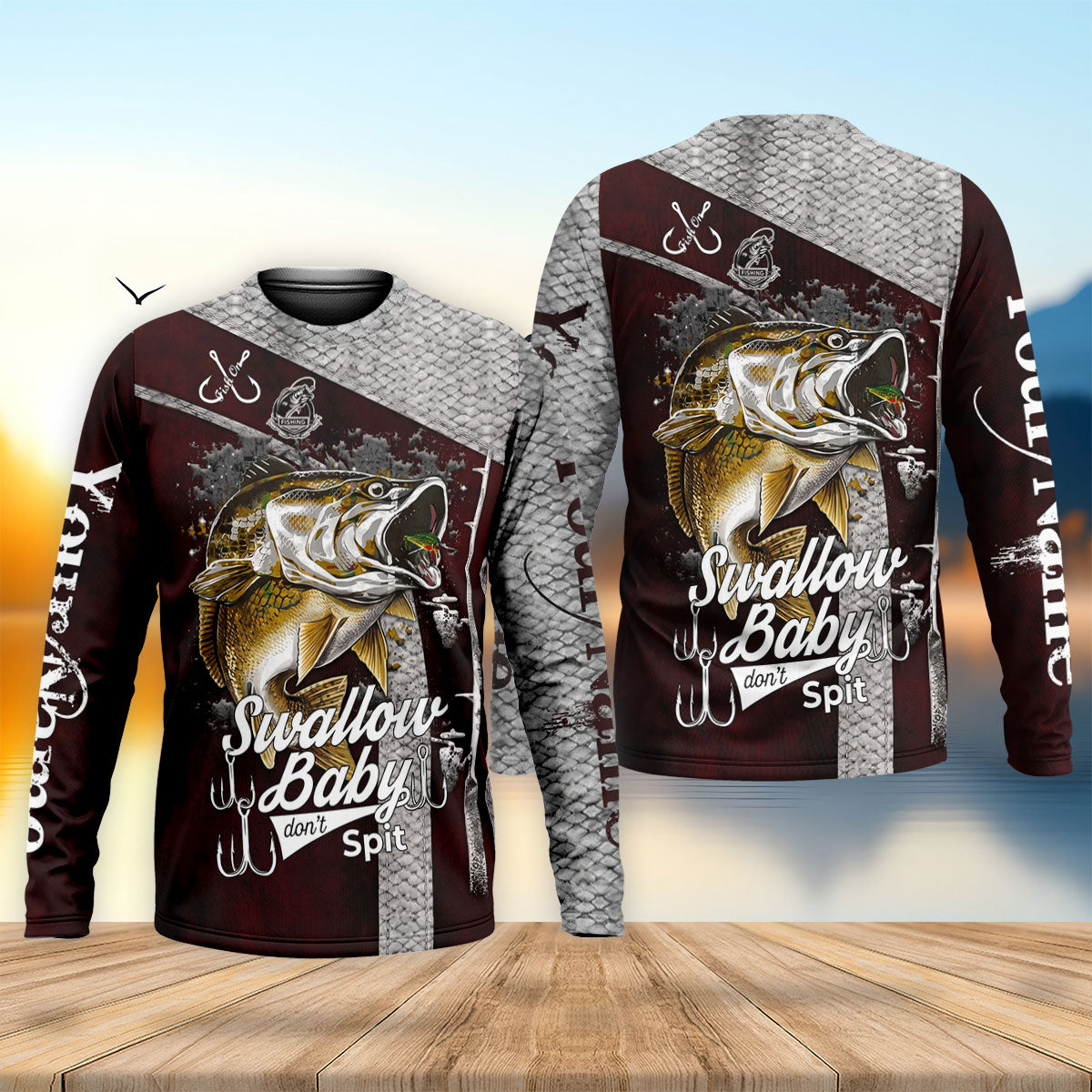 Funny Bass Fishing Long Sleeve Shirt, Fishing Gift For Men, Men's Long Sleeve Shirt