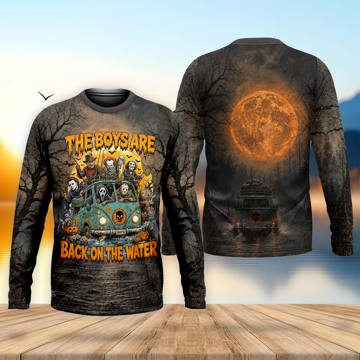 The Boys Are Back Horror Character Shirt, Halloween Fishing Shirt, Fishing Shirts For Men