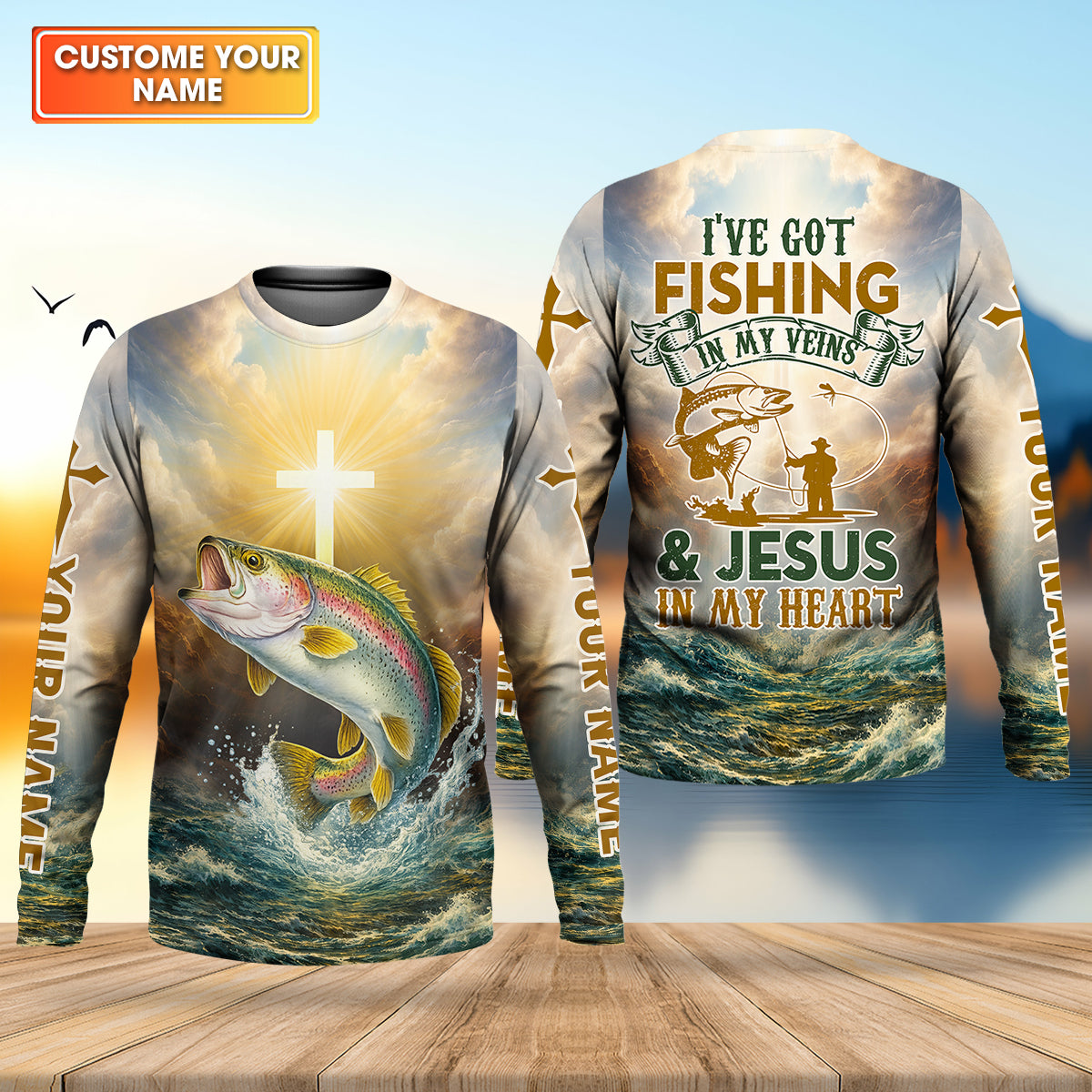 Fishing in My Veins, Faith in My Heart – Christian Fishing Shirt, Fishing UPF Shirts