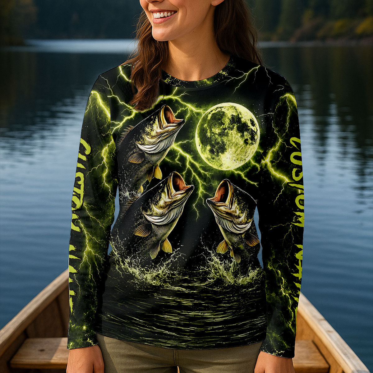 Moonlight Bass Fishing UPF Shirt, Fishing Shirts For Women, Women's Fishing Shirts