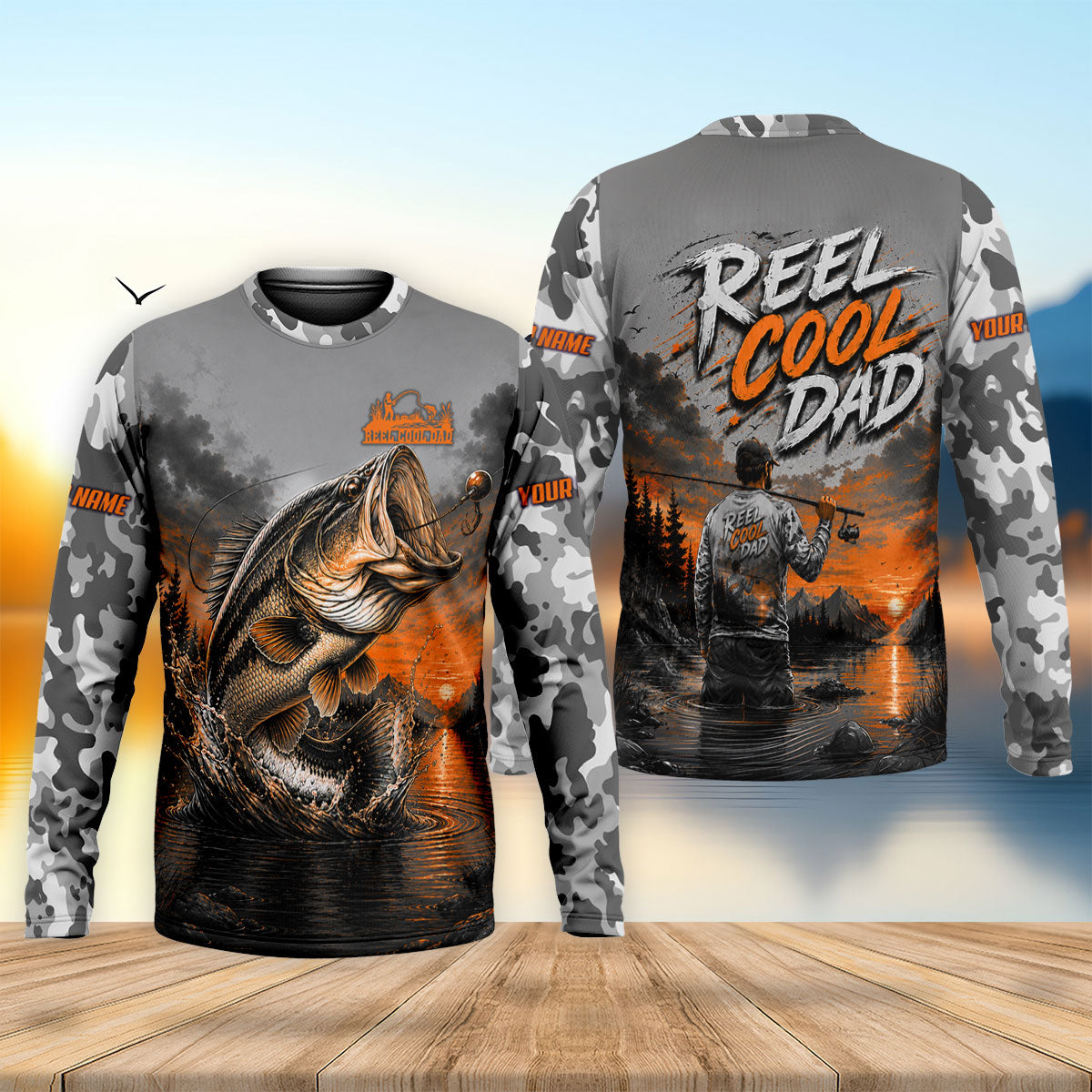 Reel Cool Dad Bass Fishing Long Sleeve Shirt, Men's Fishing Shirt, Angler Gift For Dad
