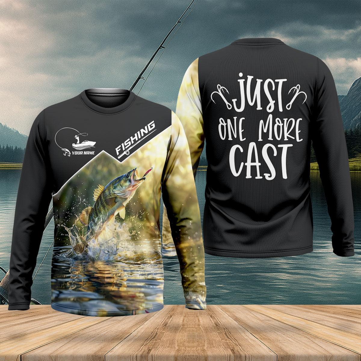 Personalized Bass Fishing Long Sleeve Shirt, Fishing Shirts For Men, Funny Fishing Shirt
