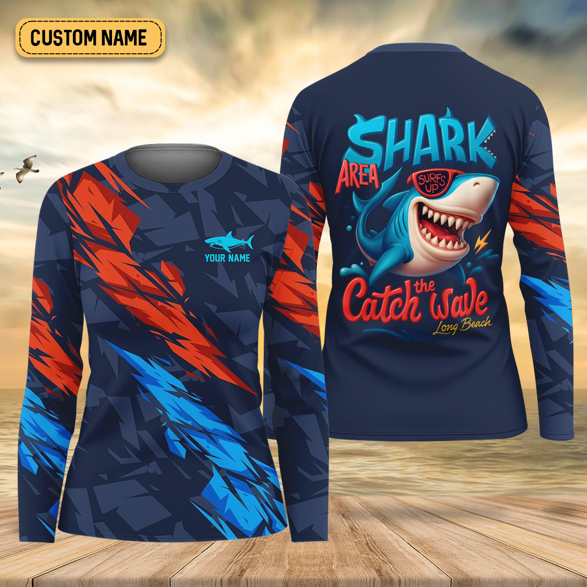 Shark Fishing SPF Shirt, Shark Area Surf's Up The Catch Wave Funny Fishing Shirt, Female Fishing Shirts