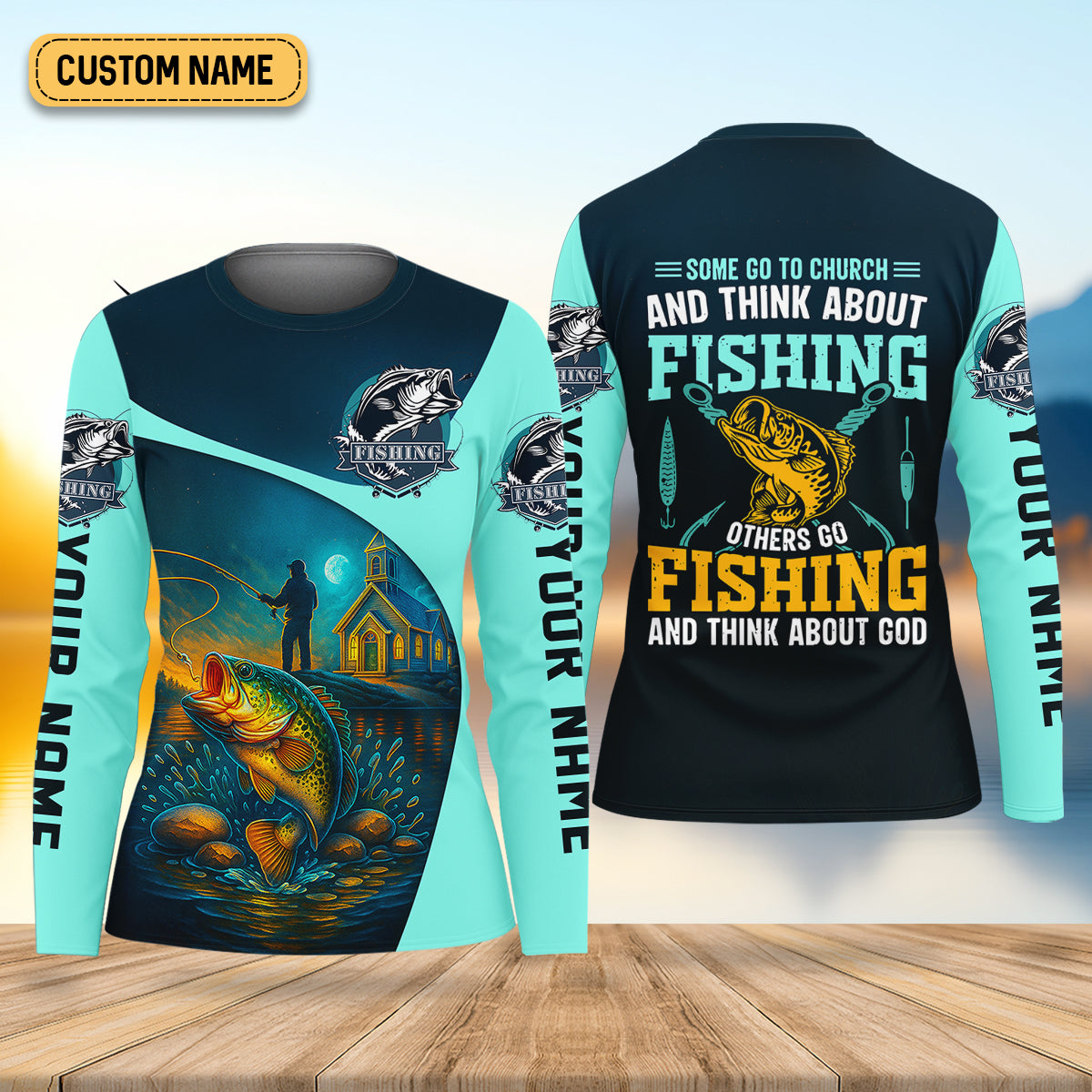 Some Go To Church And Think About Fishing Christian Fishing Shirt For Women, Women SPF Shirt, Female Fishing Shirts