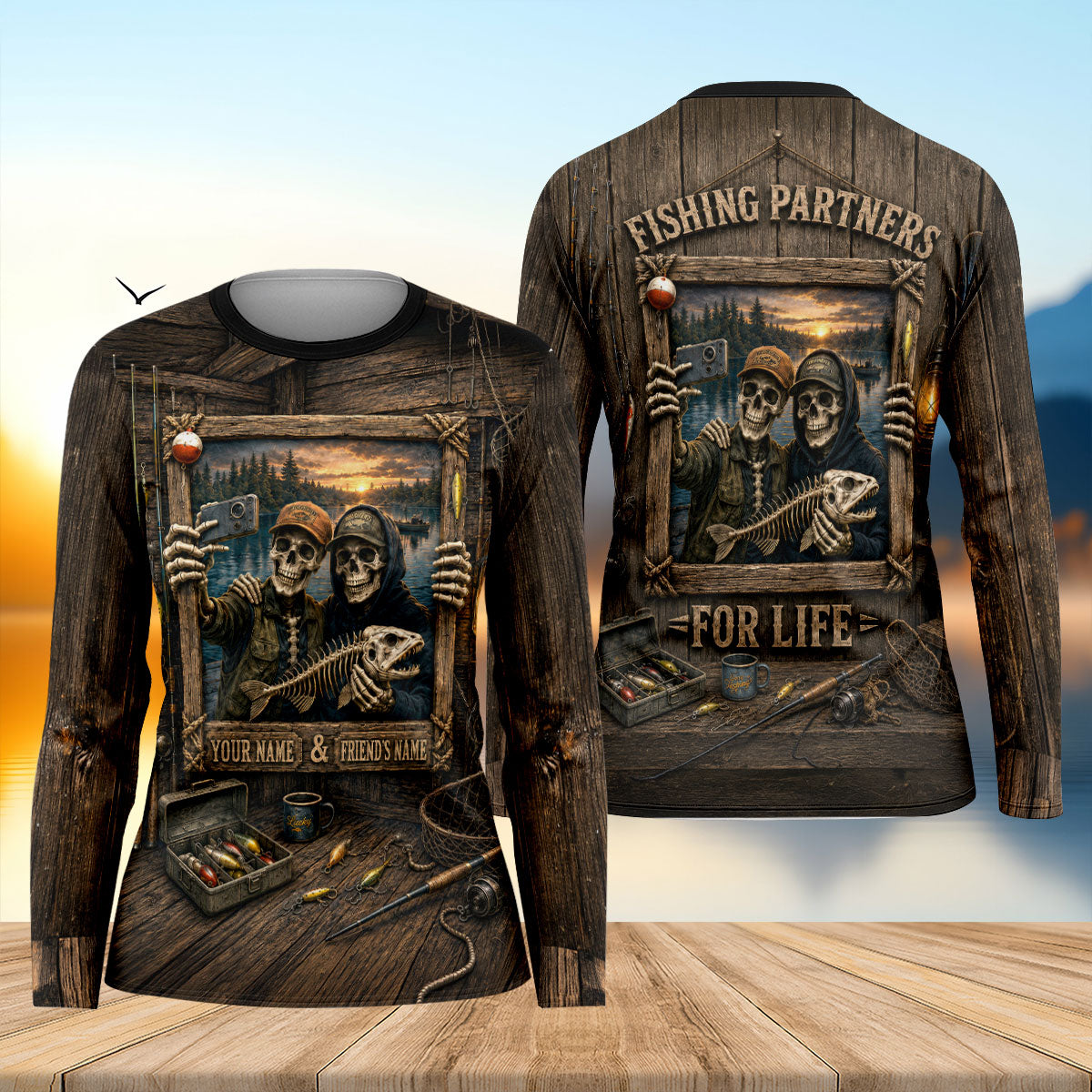Custom Fishing Partners For Life Photo UPF Shirt, Women's Fishing Shirt, Fishing Apparel