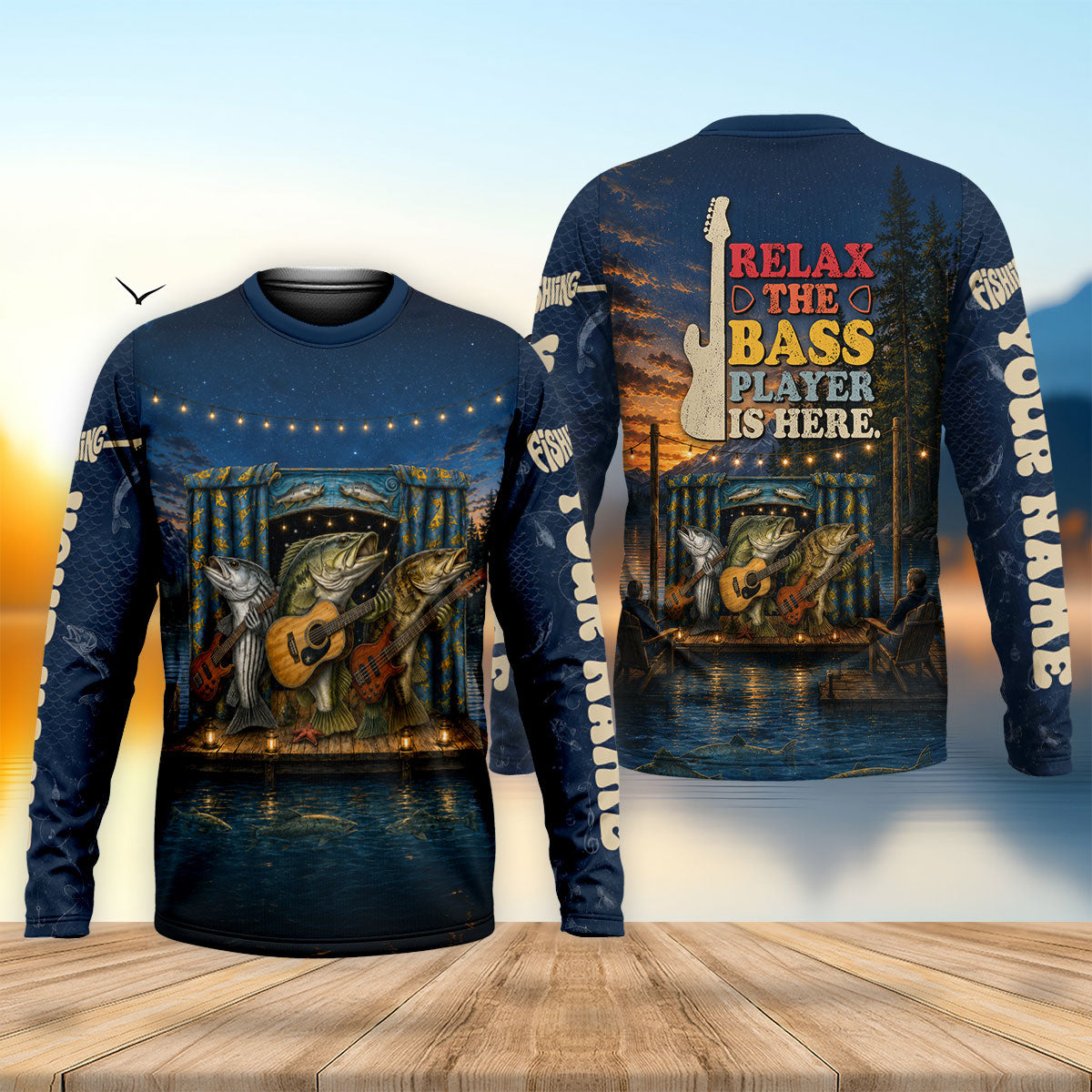 Relax The Bass Player Is Here Funny Fishing UPF Shirt, Fishing Shirts For Men, Fishing Gifts
