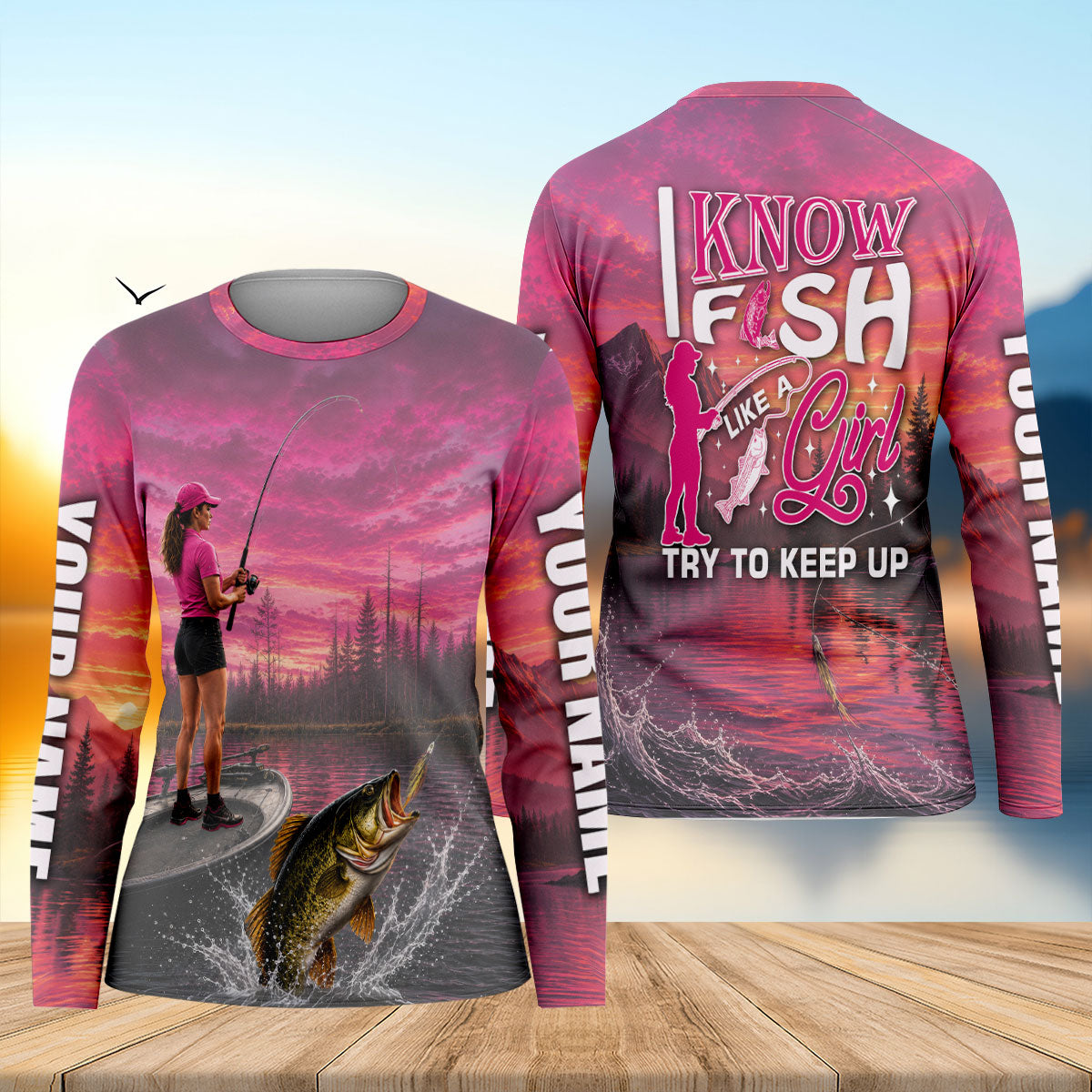 I Know I Fish Like A Girl Try To Keep Up Shirt, Fishing Shirts For Women, Funny Fishing Shirt