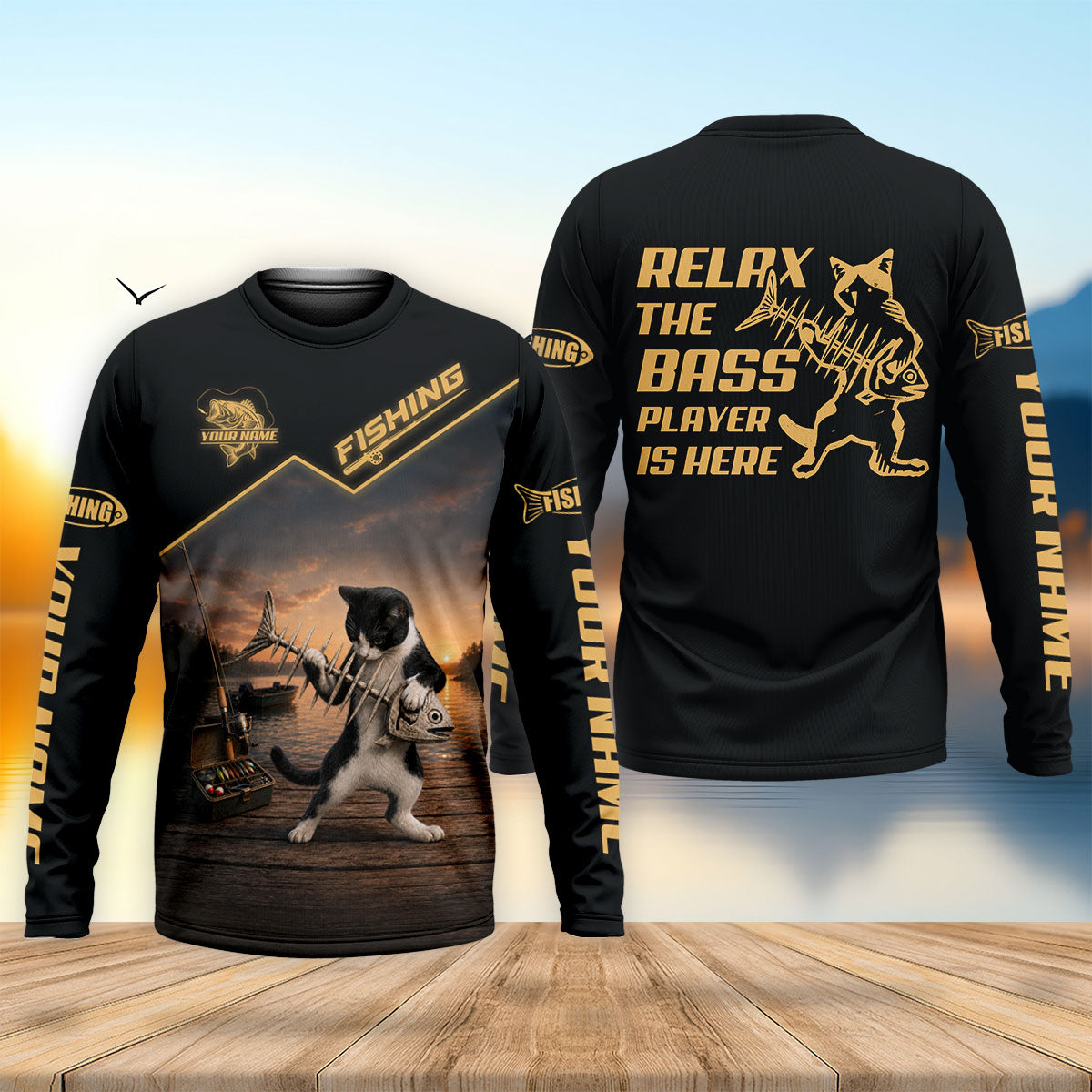 Custom Relax The Bass Player Is Here Fishing UPF Shirt, Fishing Shirts For Men, Fishing Apparel