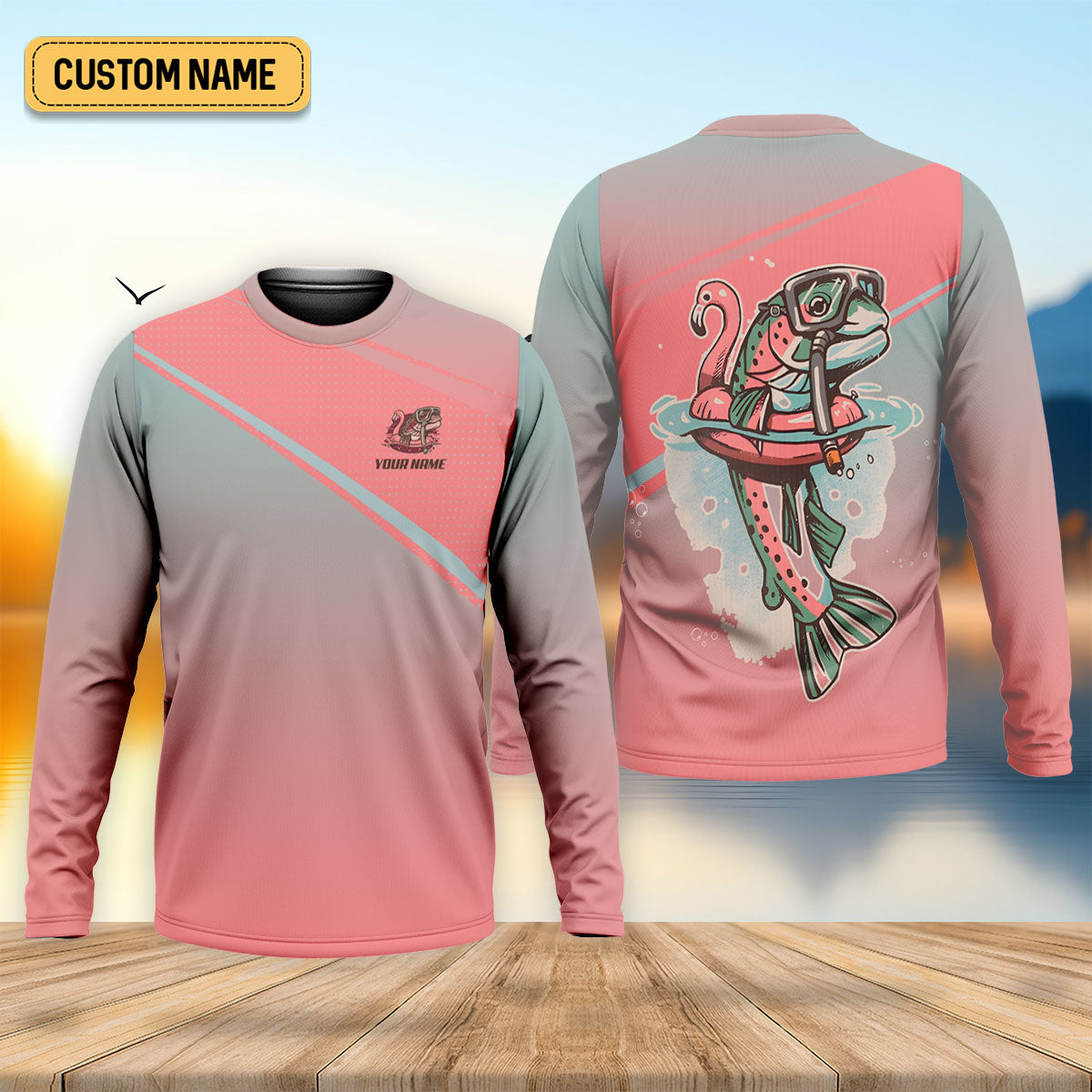 Custom Funny Fishing Shirt for Men, Snorkeling Fish Summer Beach, Fishing UPF Shirts