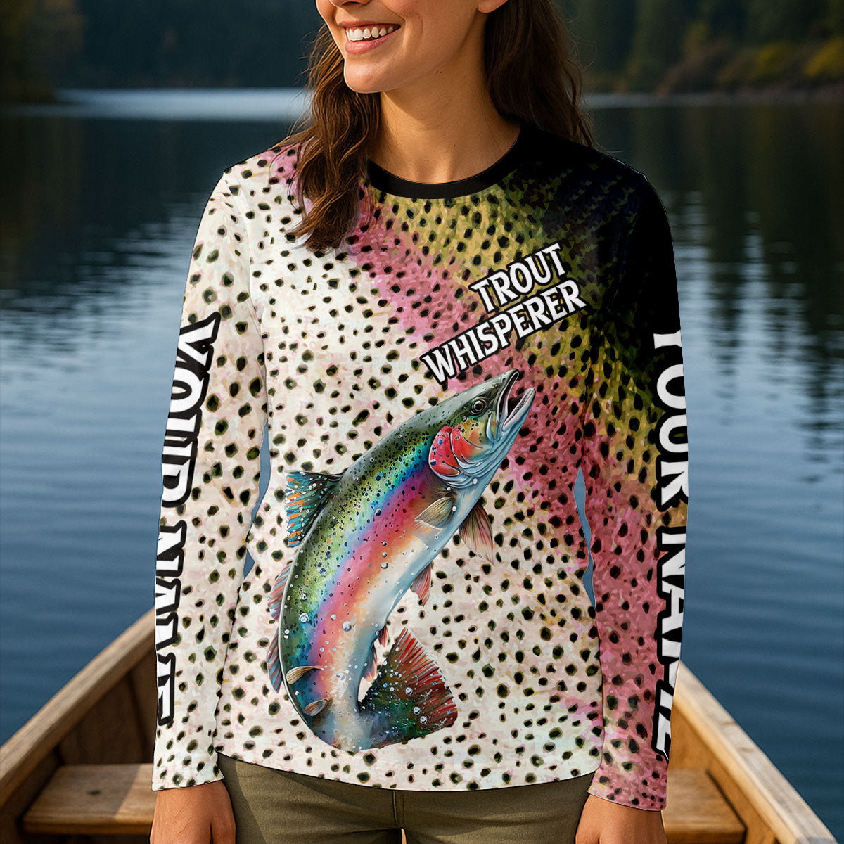 Trout Whisperer Rainbow Trout UPF Shirt, Fishing Shirts For Women, Women's Fishing Shirts