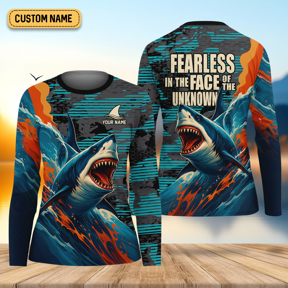 Shark Fishing Shirt, Fearless In The Face Of The Unknown Fishing UPF Shirts, Female Fishing Shirts