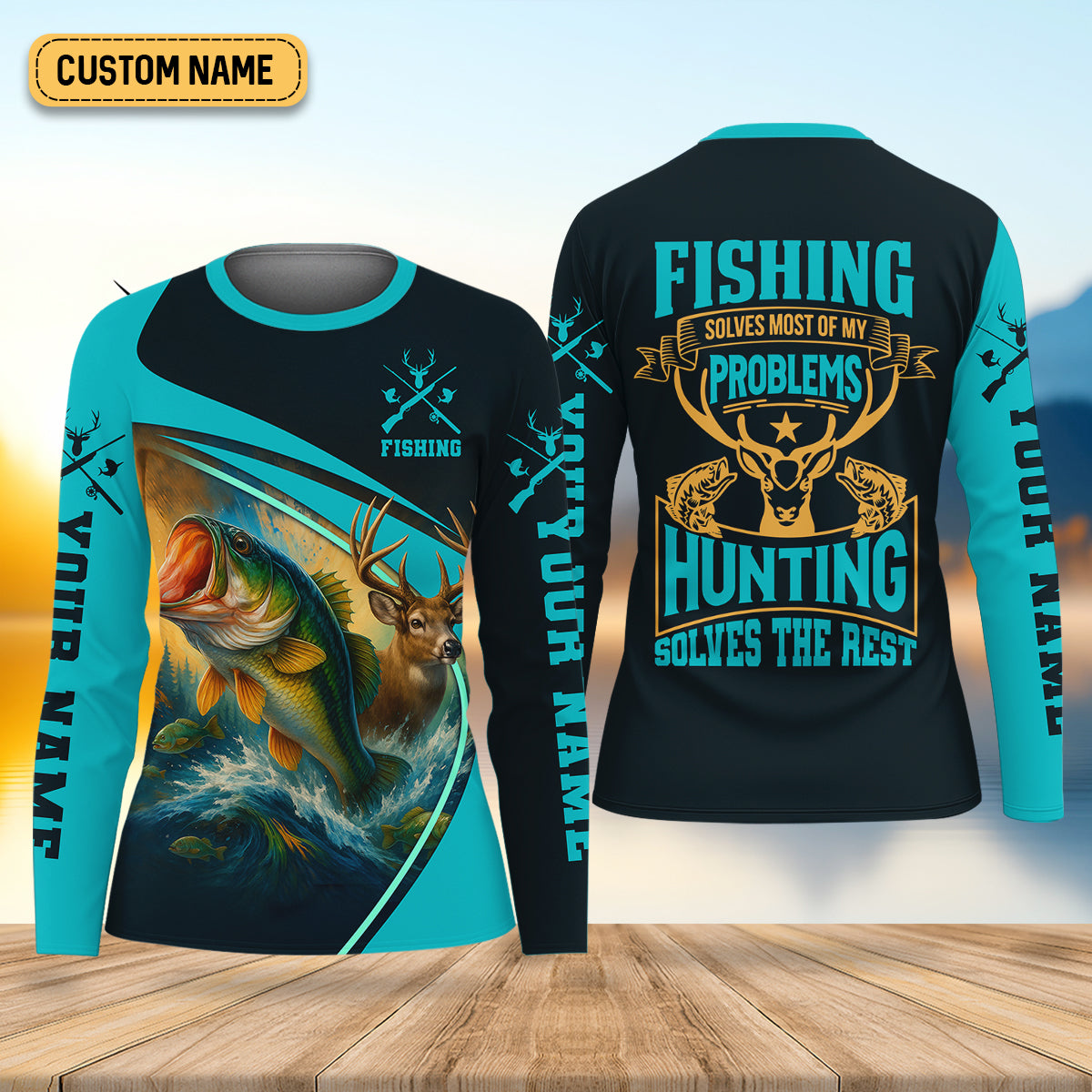 Fishing Solves Most Of My Problems Fishing UPF Shirts, Fishing Shirt For Women, Fishing And Hunting SPF Shirt