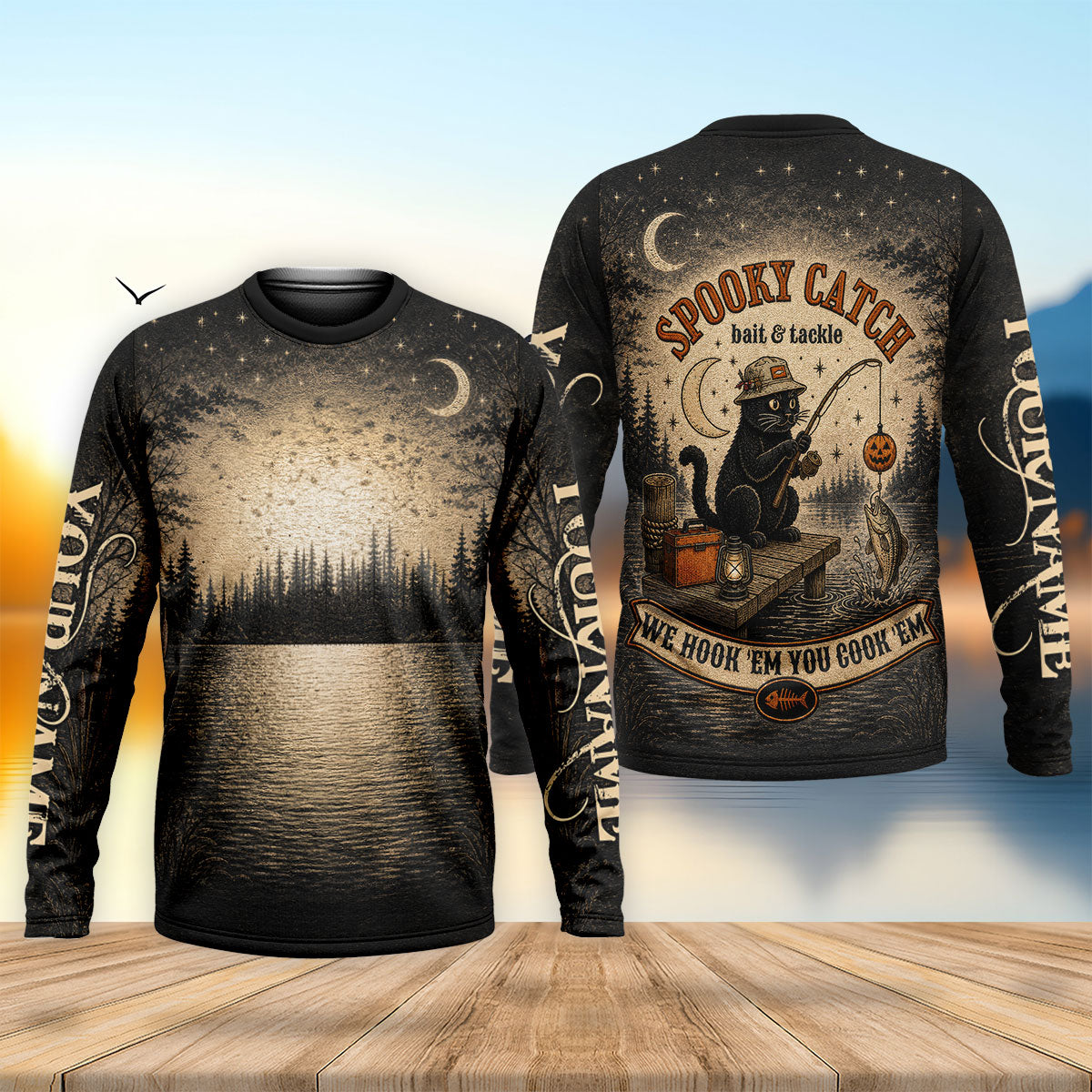 Spooky Catch Bait And Tackle Halloween UPF Shirt, Fishing Shirts For Men, Fishing Shirt