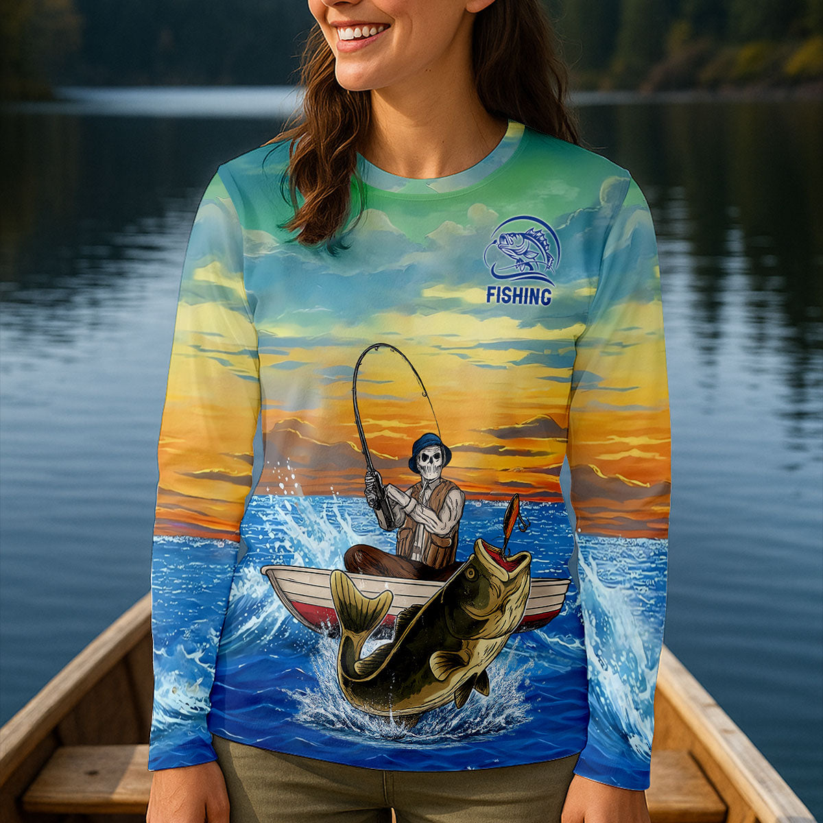 Reel Legends Never Die Bass Fishing Shirt, Women’s UPF Fishing Shirt, Fishing Long Sleeve Shirt