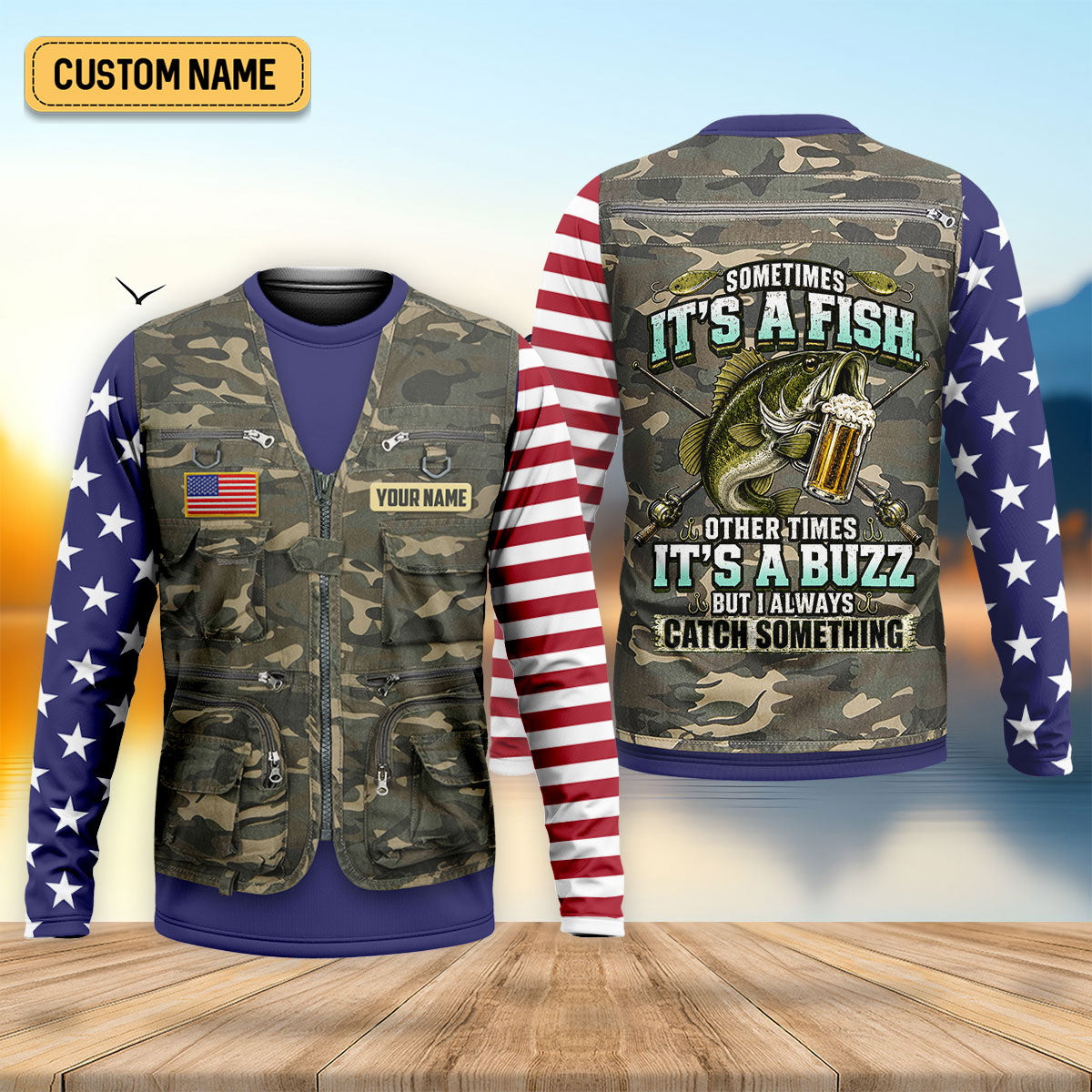 Sometimes Its A Fish Custom Vest Print UPF Shirt, Fishing Shirts For Men, Fish Shirt