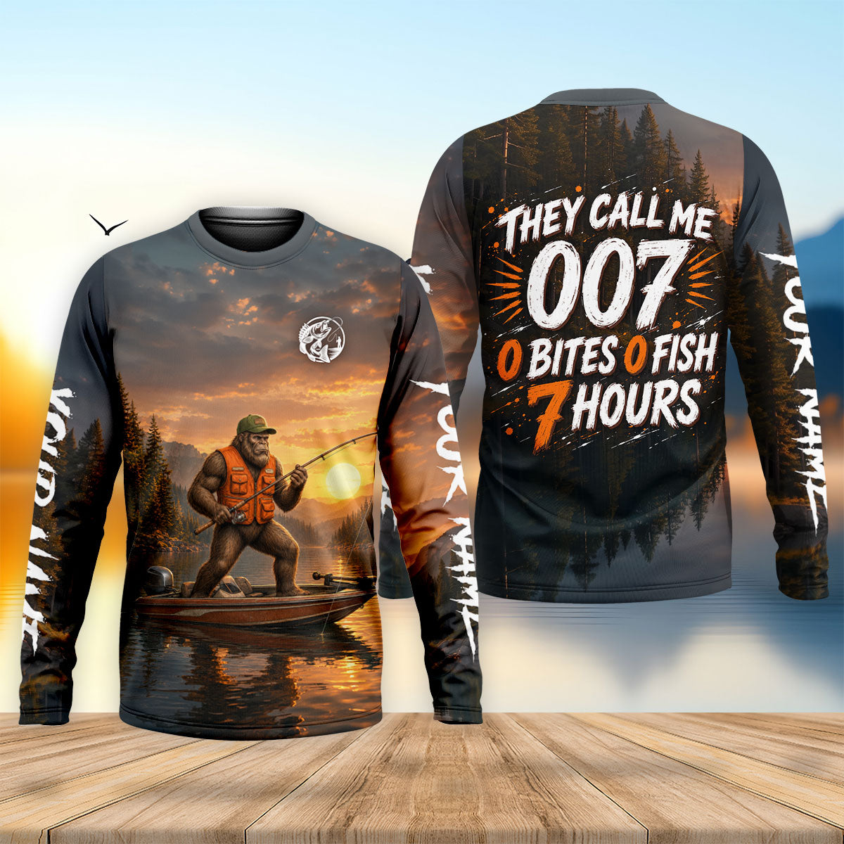 They Call Me 007 0 Bites 0 Fish 7 Hours UPF Shirt, Fishing Shirts For Men, Mens Fishing Shirts