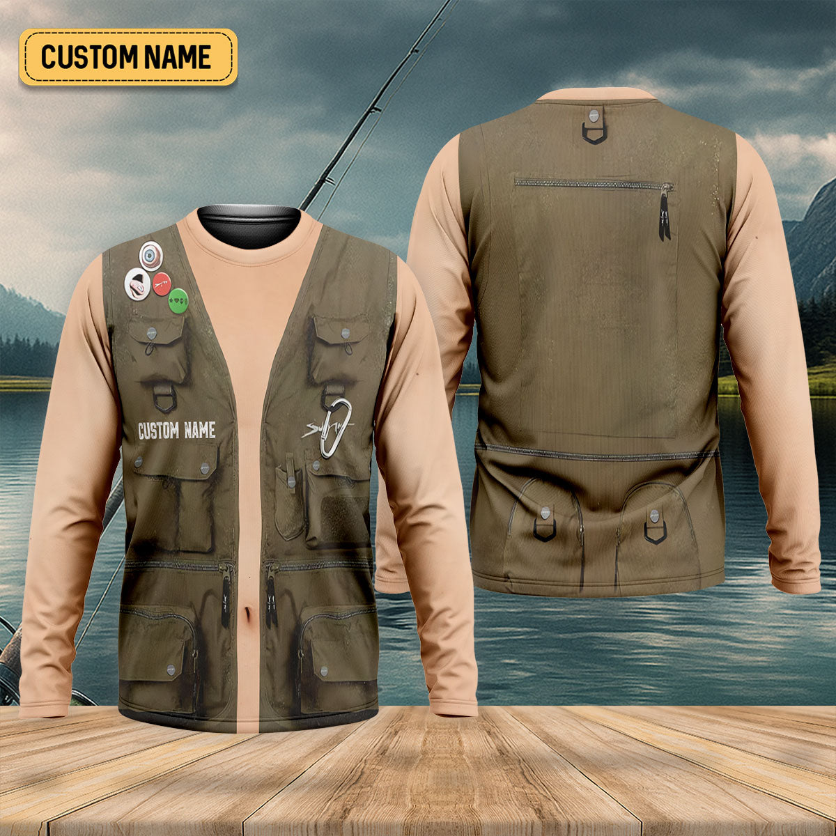 Fishing Vest Shirt, Personalized Fishing Shirt, Fishing UPF Shirts, Custom Fishing Shirt, Fishing Gift for Men