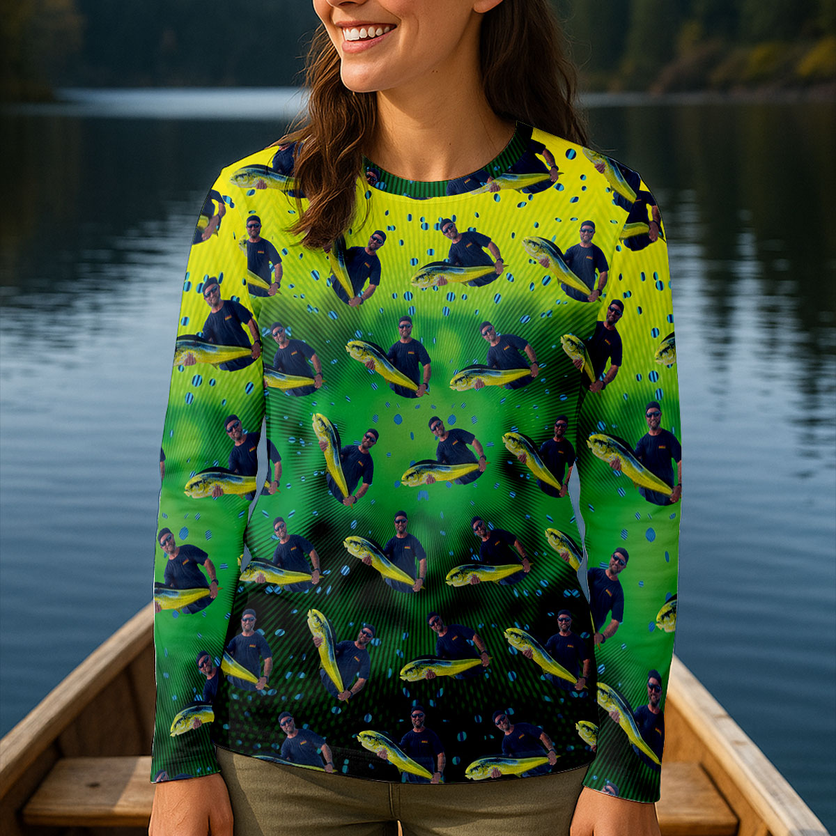 Custom Photo Mahi Mahi Fishing UPF Shirt, Fishing Shirts For Women, Women's Fishing Shirt