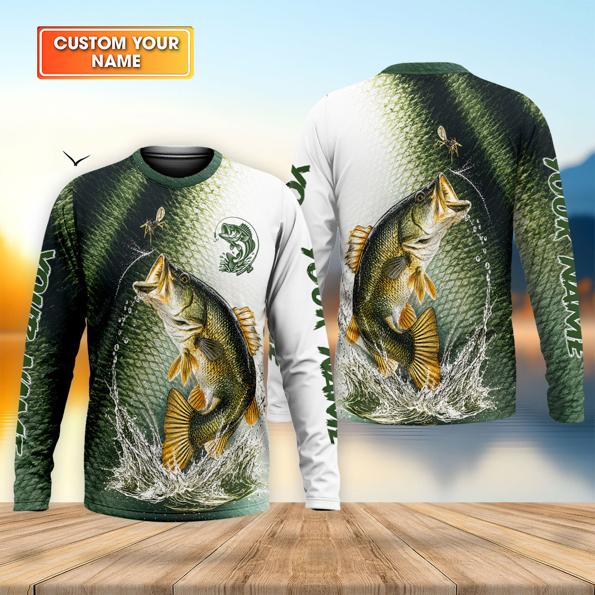 Largemouth Bass Jumping for Mayfly Fishing Shirt, Bass Fishing Shirt For Men, Fishing Gifts