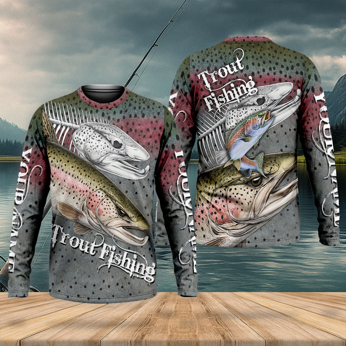 Custom Trout Fishing UPF Shirt, Fishing Shirts For Men, Fishing Shirt