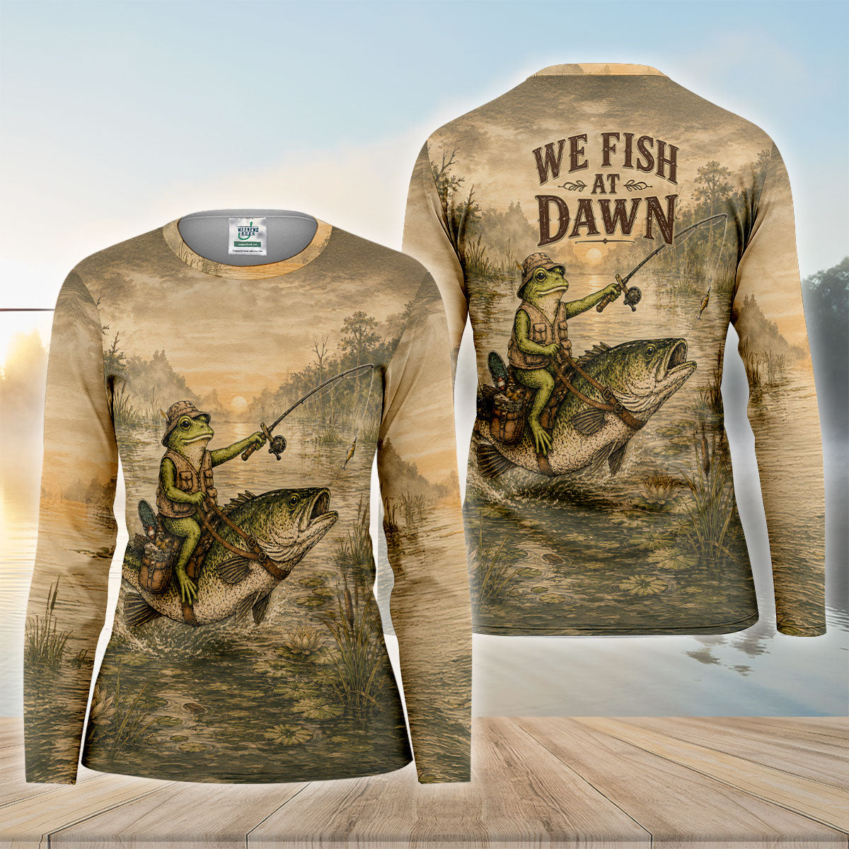 We Fish At Dawn Frog Bass Fishing Shirt, Women's Fishing Shirt, Long Sleeve Shirt