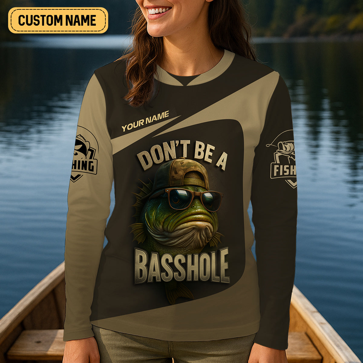 Don't Be A Basshole Women's Fishing Shirt, Mahi Fishing Shirt, UPF Fishing Shirt