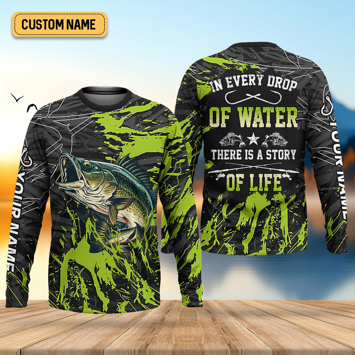In Every Drop Of Water There Is A Story Of Life Funny Fishing Shirt, SPF Shirt For Men, Gift For Fisherman