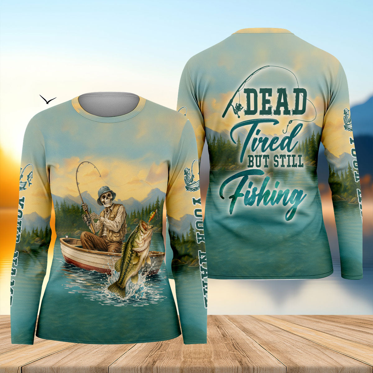 Dead Tired Still Fishing Long Sleeve Shirt, Long Sleeve Shirts For Women, Fishing Shirt