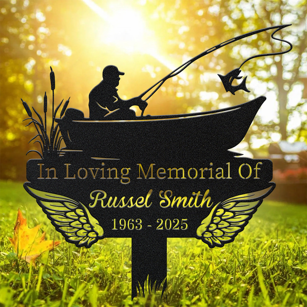 In Loving And Memory, Metal Grave Marker, Personalized Metal Signs, Outdoor Metal Art, Memorial Plaque