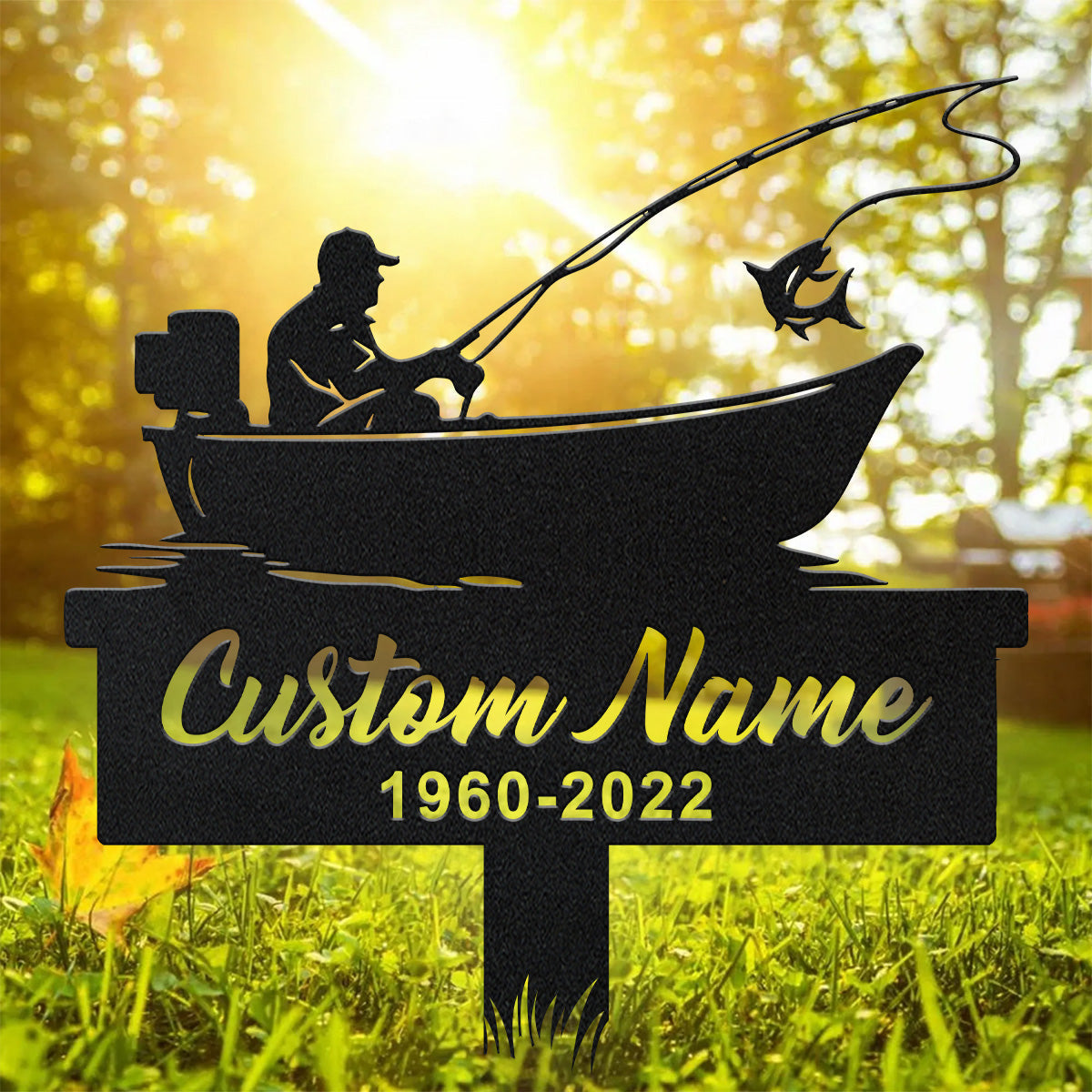 Fisherman Memorial, Metal Memorial Plaques, Custom Laser Cut Metal Signs, Metal Name Sign