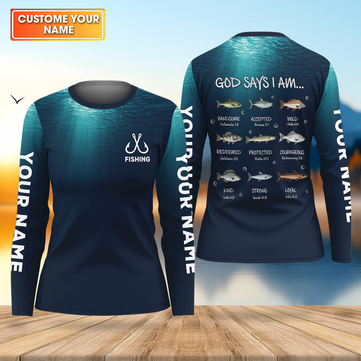 God Says I Am Fishing Bible Funny Fishing Shirt, Fishing UPF Shirts, Christian Fishing Shirt For Women