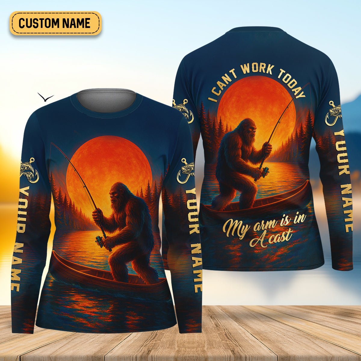 I Can't Work Today My Arm Is In A Cast Fishing UPF Shirts, Funny Fishing Shirt, Female Fishing Shirts