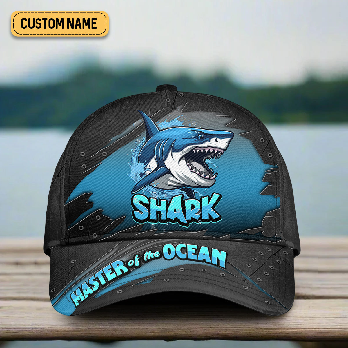 Shark Master Of The Ocean, Fishing Hook Hat, Fishing Trucker Hat, Fishing Cap For Men, Fishing Gifts For Dad