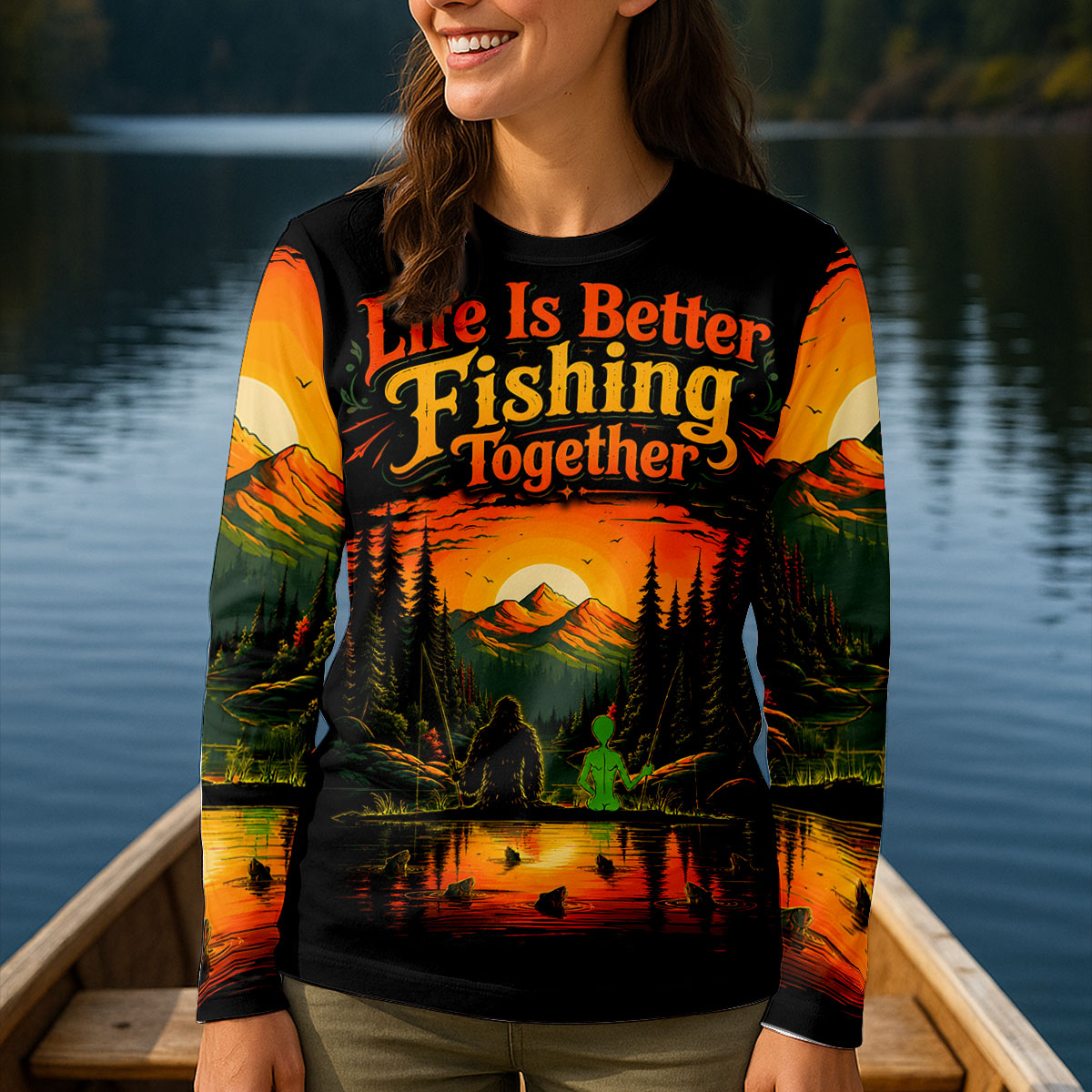 Life Is Better Fishing Together UPF Shirt, Women’s Long Sleeve Fishing Shirts, Fishing Sun Shirt