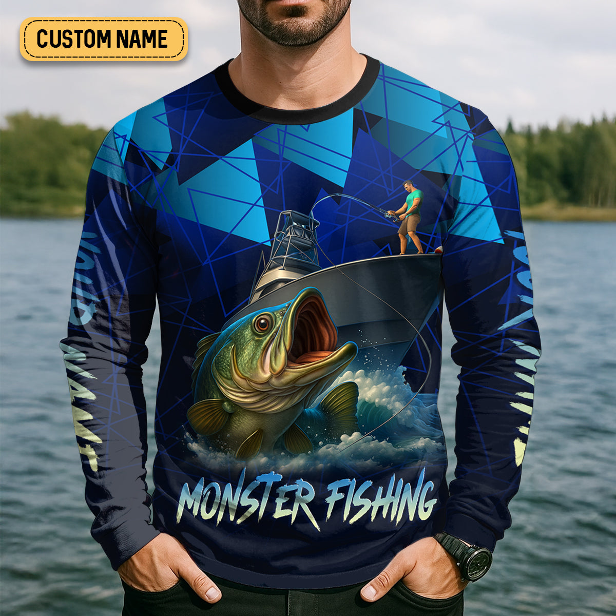 Monster Fishing SPF Shirts, The Thrill of The Catch Fishing Shirts For Men, Funny Fisherman Gift