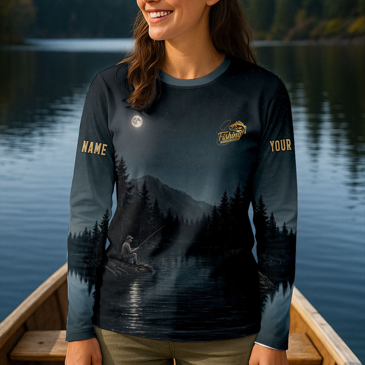 Mines So Big I Have To Use Two Hands Custom UPF Shirt, Funny Fishing Shirt, Womens Tee