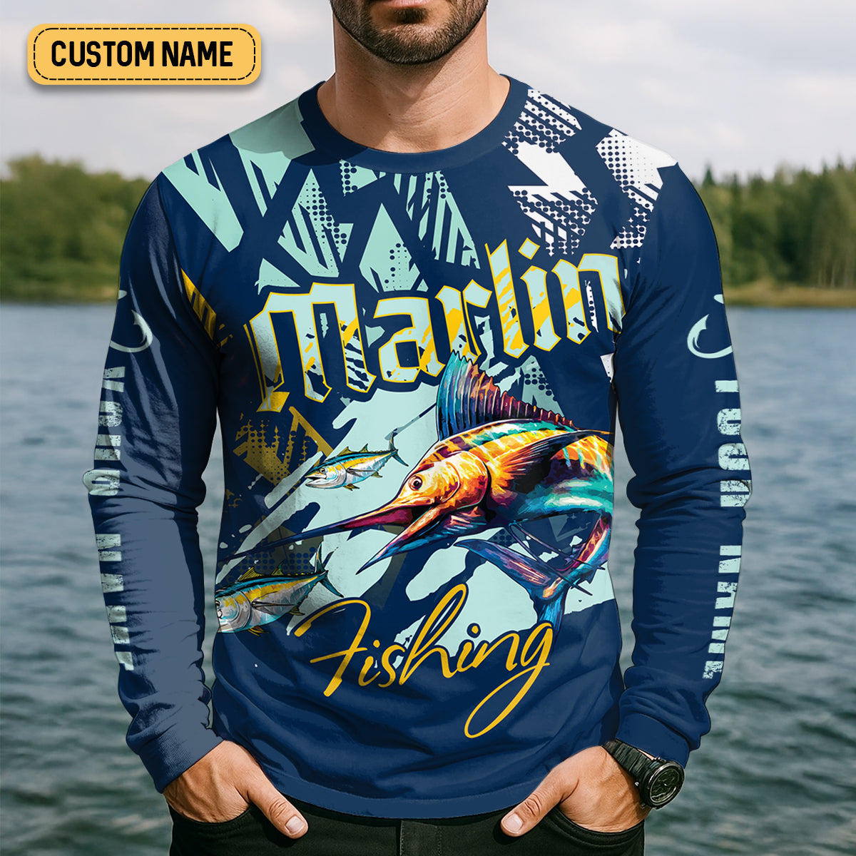 Marlin Fishing, Chase The Marlin - Catch The Dream SPF Shirts, Fishing Shirts For Men, Fisherman Gift