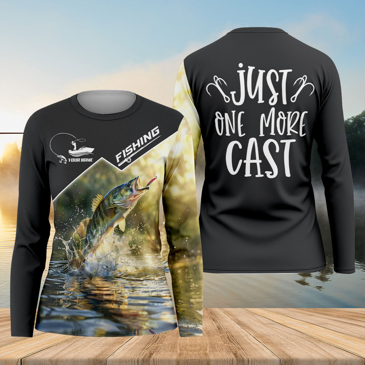 Personalized Bass Fishing Long Sleeve Shirt, Women's Fishing Shirt, Funny Fishing Shirt