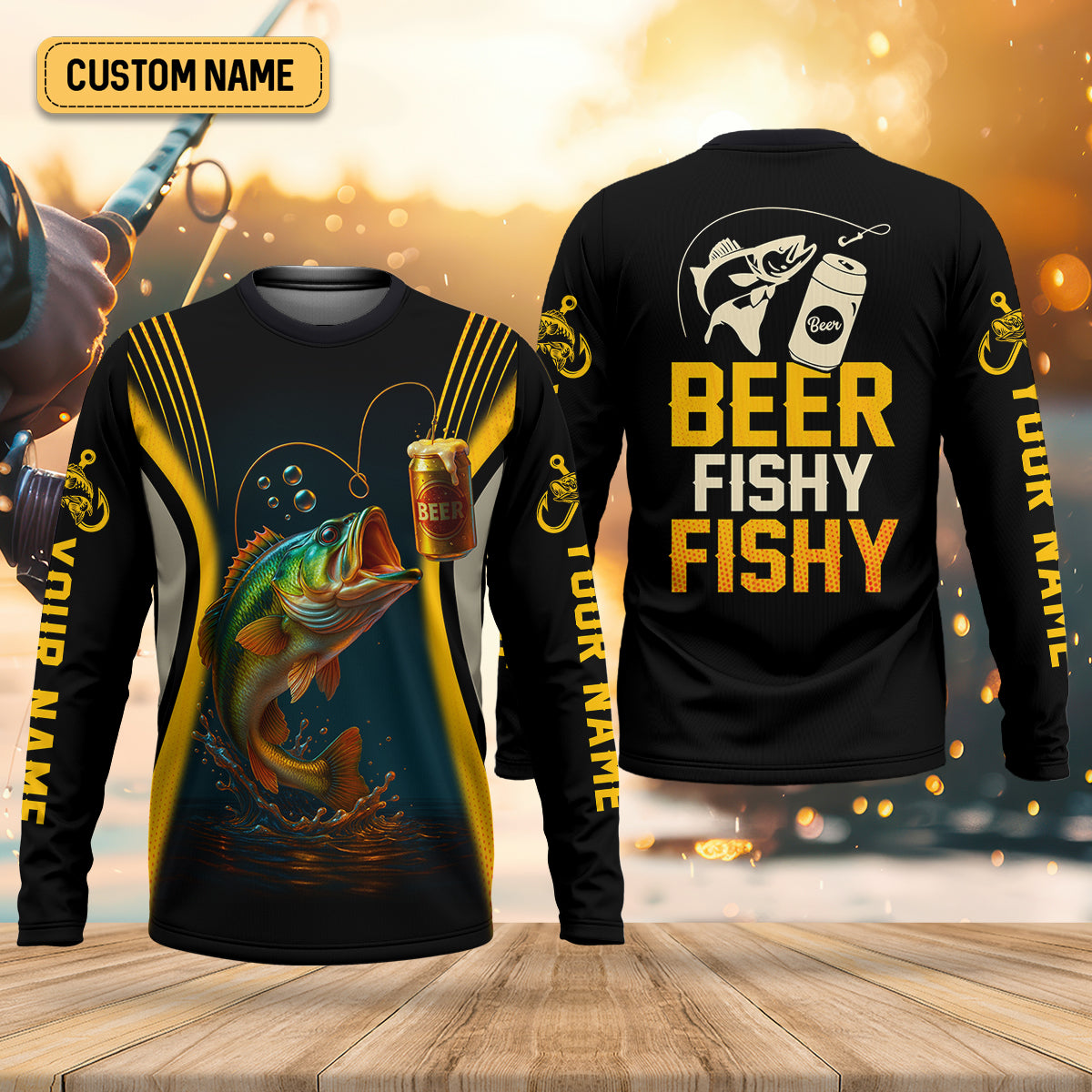 Beer Fishy Fishy Funny Fishing Shirt, SPF Shirt For Men, Fishing And Beer Men's Fishing Shirt